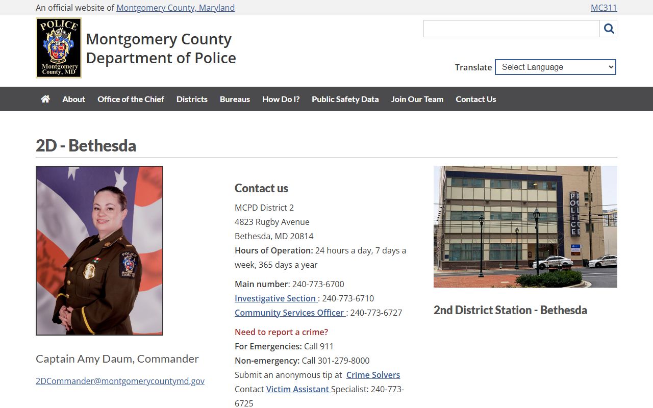 Montgomery County Police 2nd District station serving Bethesda recent bookings