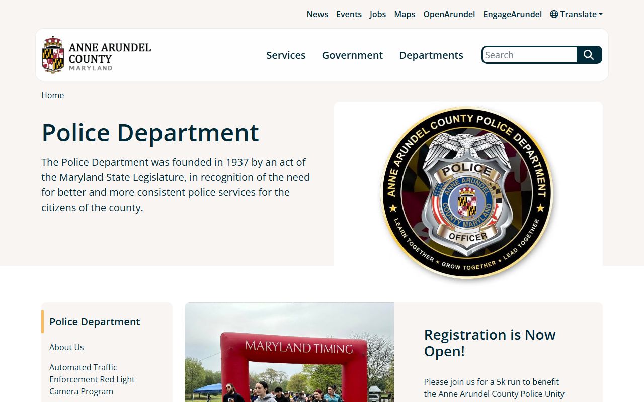 Anne Arundel County Police Department website for recent bookings
