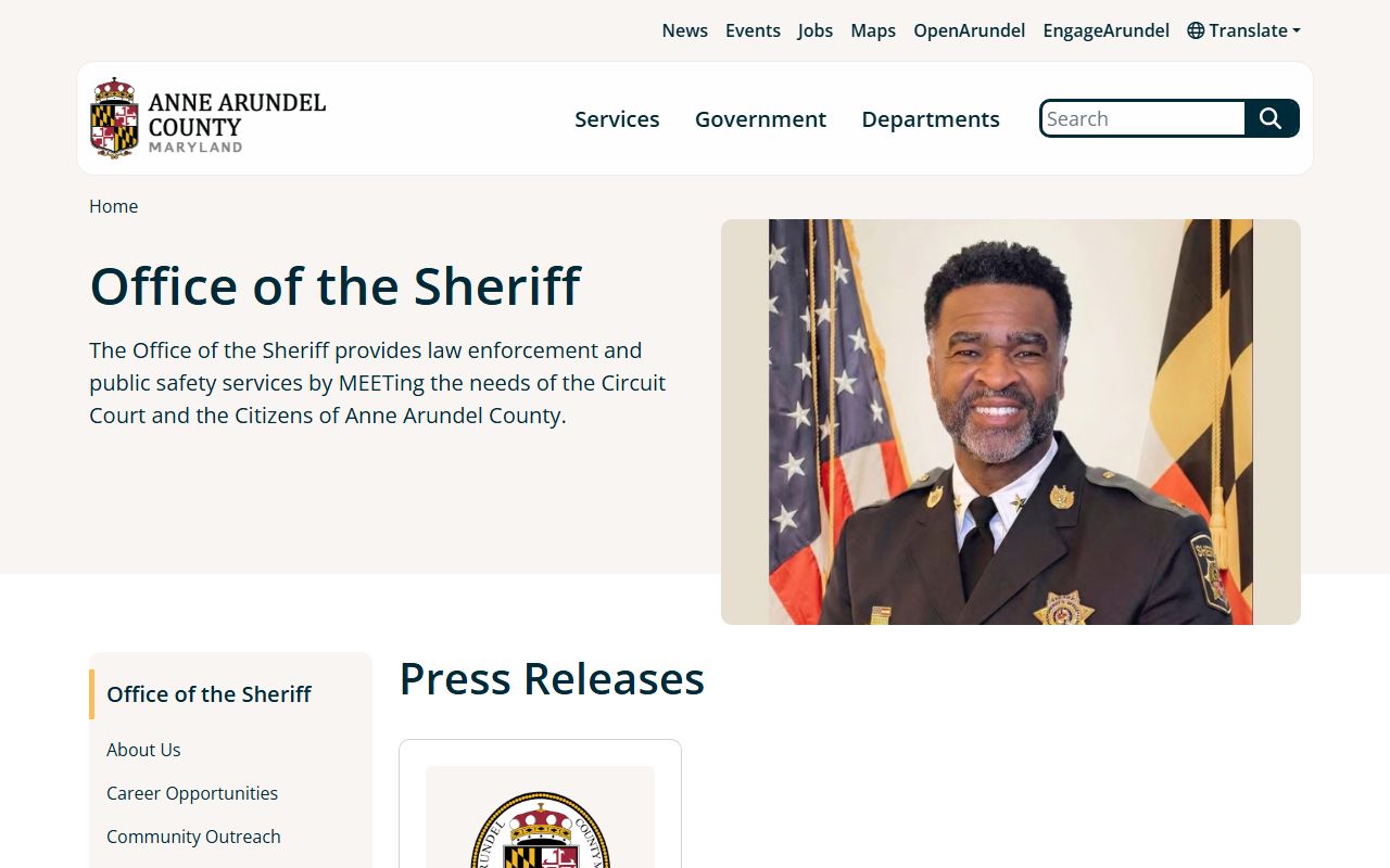 Anne Arundel County Sheriff's Office for Anne Arundel County recent bookings