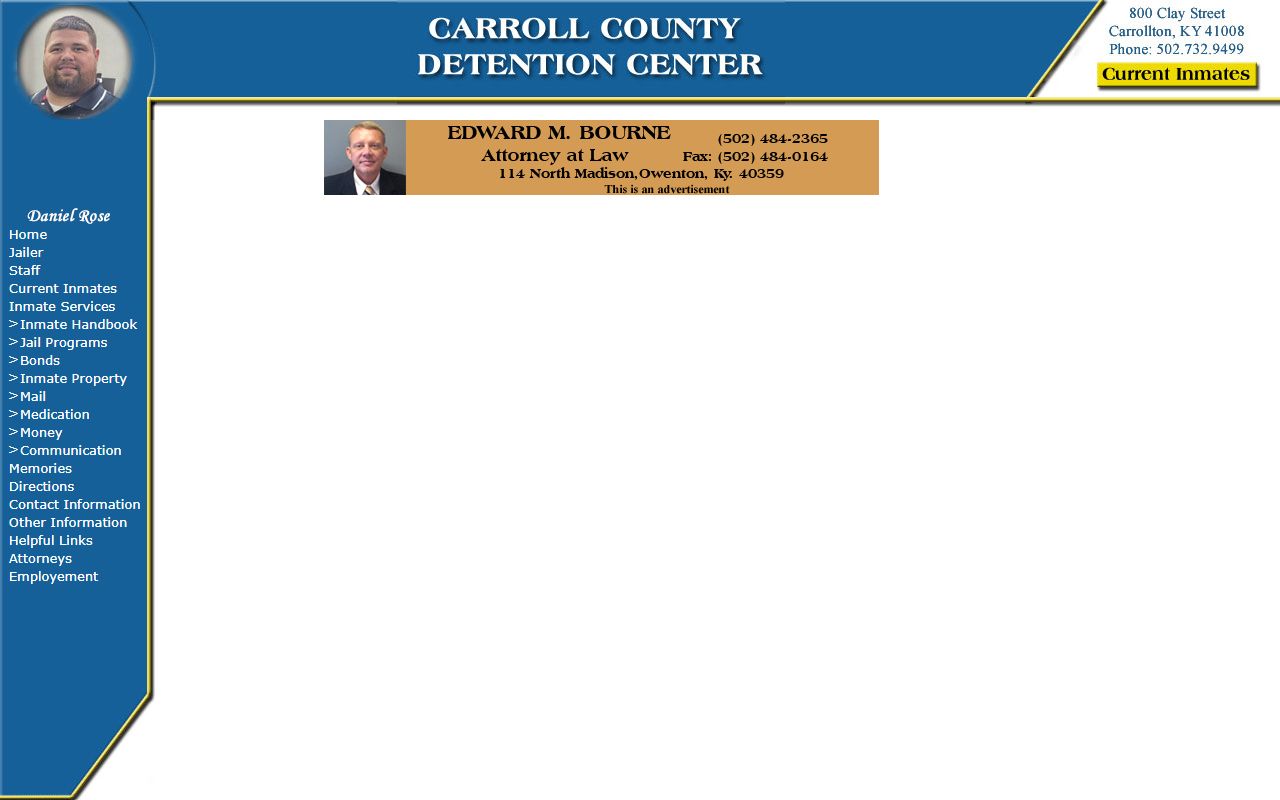 Carroll County online inmate list showing recent bookings and charges