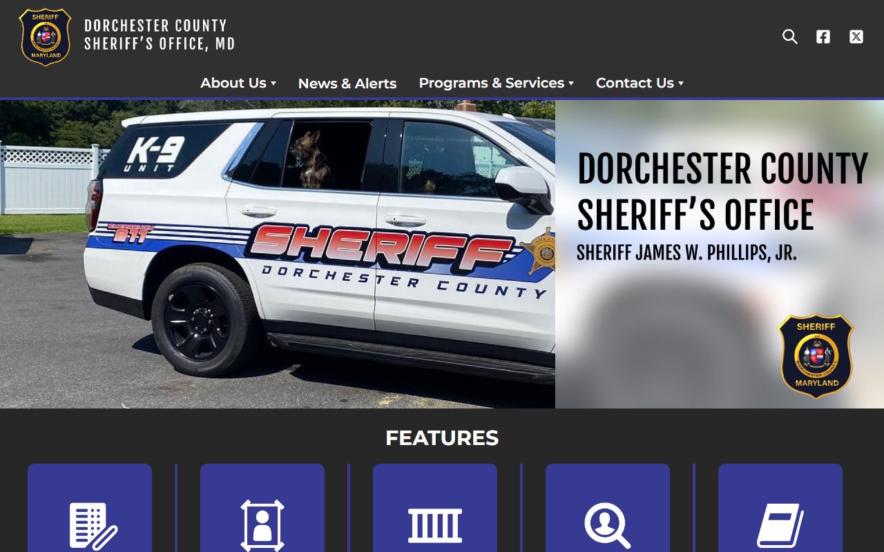 Dorchester County Sheriff's Office website for recent bookings and arrest records