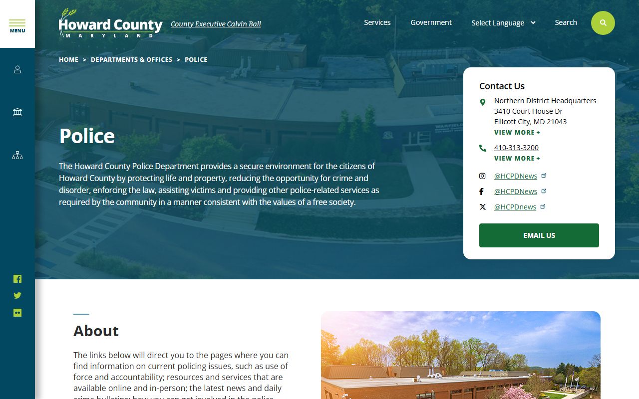 Howard County Police Department website for recent bookings information