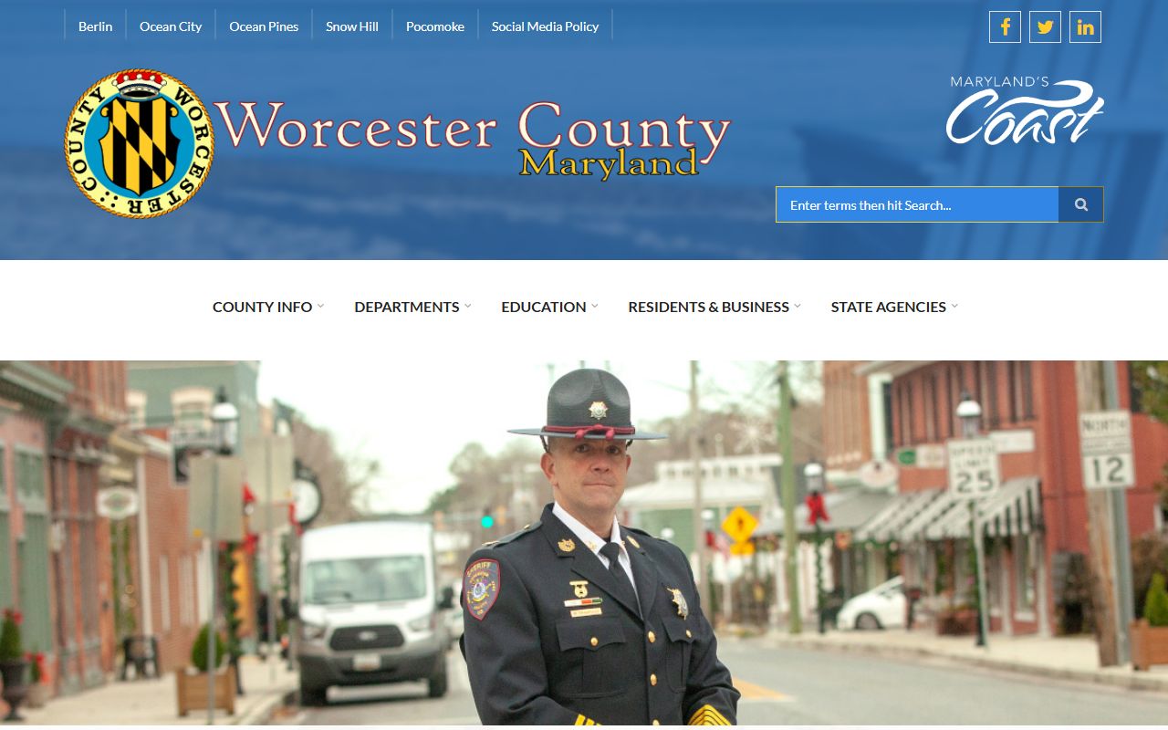 Worcester County Sheriff page for searching recent bookings and inmate records